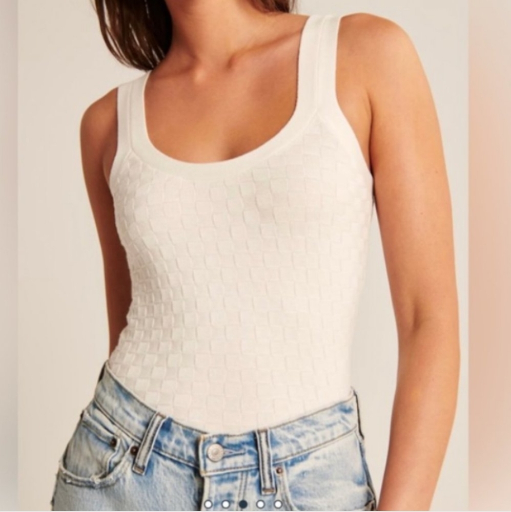 NWT Abercrombie and Fitch Ottoman knit checked tank top